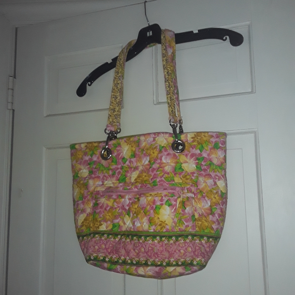Elizabeth Austen Floral Spring cloth Quilted adjustable shoulder strap bag